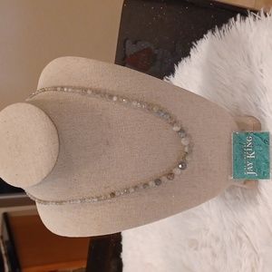 Jay King Mind Finds Sterling Silver Labradorite Graduated Bead Necklace NEW